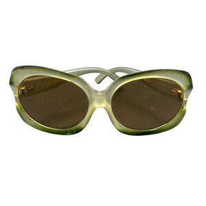 Vintage Oversized Jackie O Green Gradient Womens Sunglasses Made In France